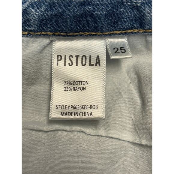Pistola Presley High Rise Straight Jeans 25 Distressed Denim Streetwear Casual - Picture 5 of 6